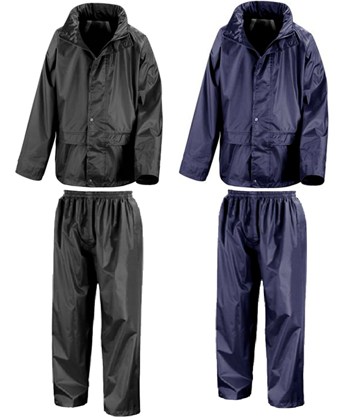 Fashionarie Club Adults Waterproof Rain Wear Zip Up Long Hooded Coat Unisex Long Sleeve Fishing Hiking Rain Jacket Work Wear Trousers