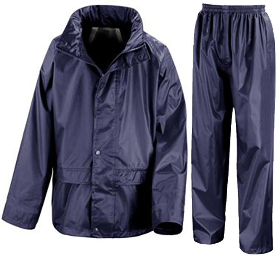 Fashionarie Club Adults Waterproof Rain Wear Zip Up Long Hooded Coat Unisex Long Sleeve Fishing Hiking Rain Jacket Work Wear Trousers