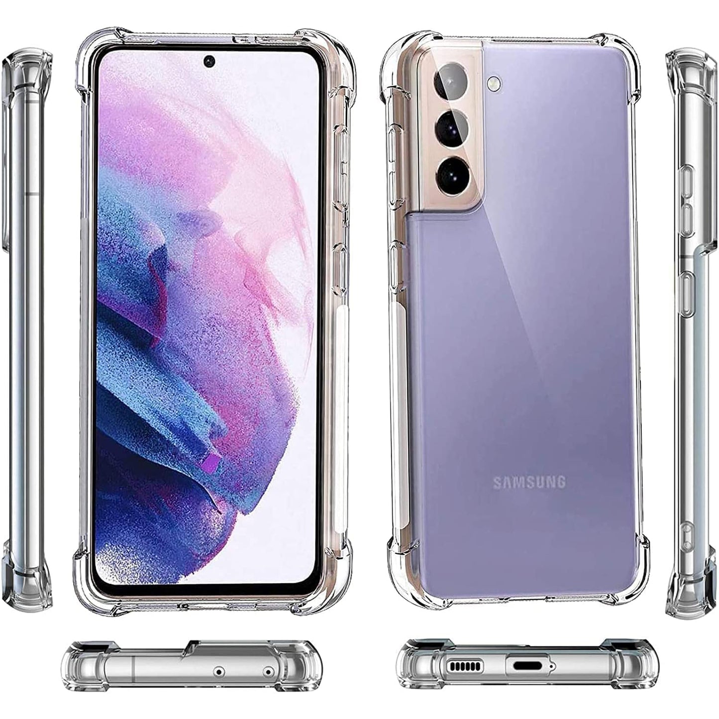 Fashionarie Club Cover Case for Samsungg S20, S21, S22, S23 Plus Ultra Cover Case Soft Silicon Transparent Cover Shockproof Protective Bumper Corners